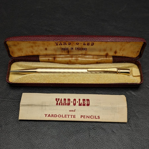 British Vintage Yard O Red Rolled Gold Propelled Pencil Boxed